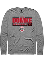 Chris Domke  Ohio State Buckeyes Graphite Rally NIL Stacked Box Long Sleeve T Shirt