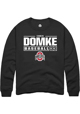 Chris Domke Rally Ohio State Buckeyes Mens NIL Stacked Box Long Sleeve Crew Sweatshirt