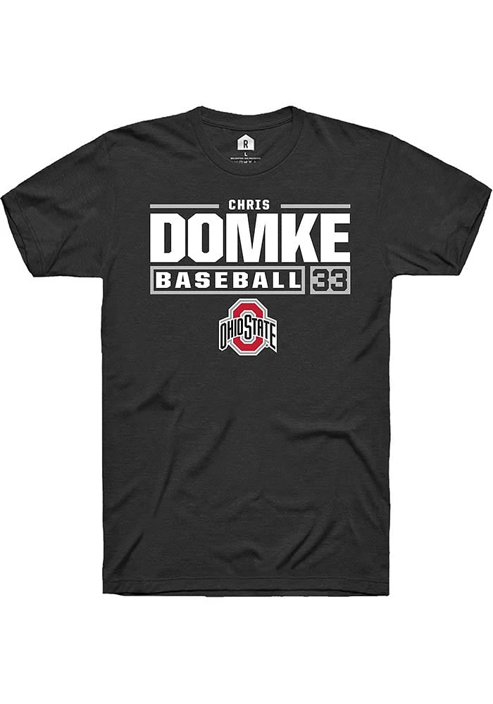 Chris Domke Ohio State Buckeyes Rally NIL Stacked Box Short Sleeve T Shirt