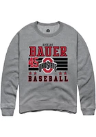 Douglas Bauer Rally Ohio State Buckeyes Mens NIL Striped Long Sleeve Crew Sweatshirt
