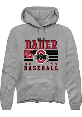 Douglas Bauer Rally Ohio State Buckeyes Mens NIL Striped Long Sleeve Hoodie