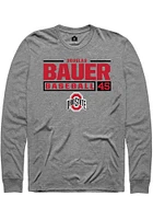 Douglas Bauer  Ohio State Buckeyes Graphite Rally NIL Stacked Box Long Sleeve T Shirt