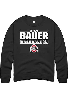 Douglas Bauer Rally Ohio State Buckeyes Mens NIL Stacked Box Long Sleeve Crew Sweatshirt