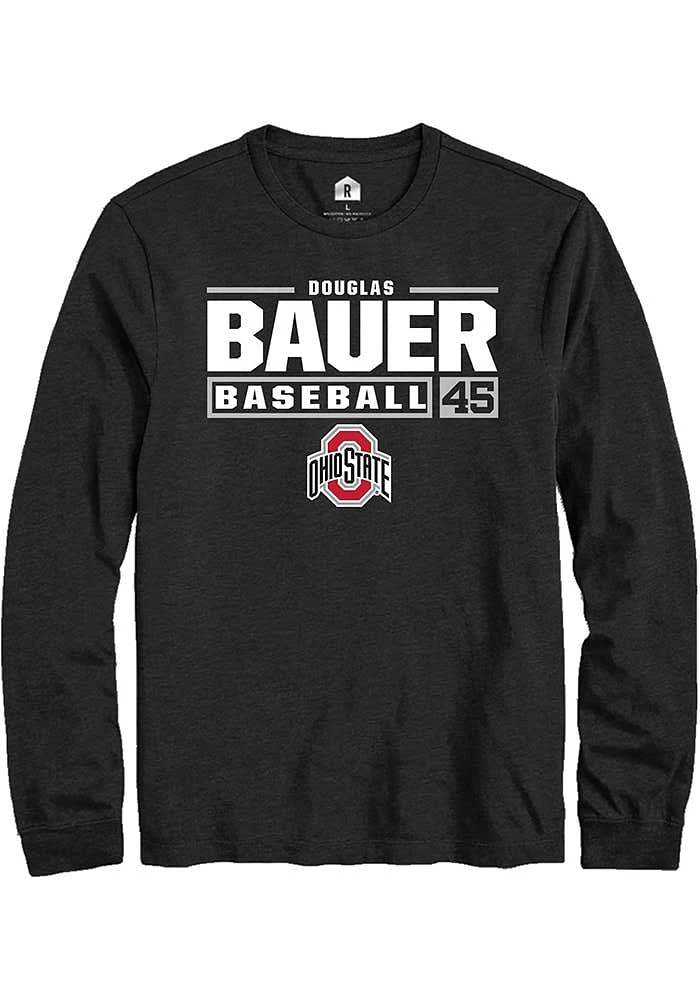 Douglas Bauer Ohio State Buckeyes Rally NIL Stacked Box Long Sleeve T Shirt