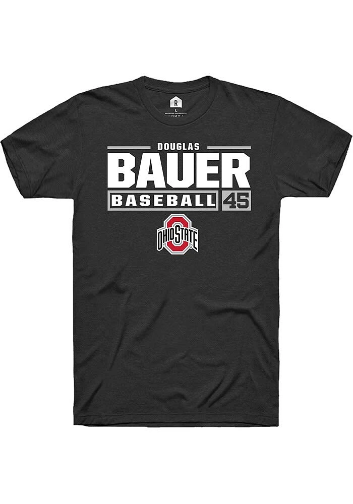 Douglas Bauer Ohio State Buckeyes Rally NIL Stacked Box Short Sleeve T Shirt
