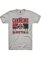 Jaloni Cambridge  Ohio State Buckeyes Ash Rally NIL Striped Short Sleeve T Shirt