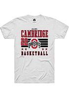 Jaloni Cambridge  Ohio State Buckeyes White Rally NIL Striped Short Sleeve T Shirt