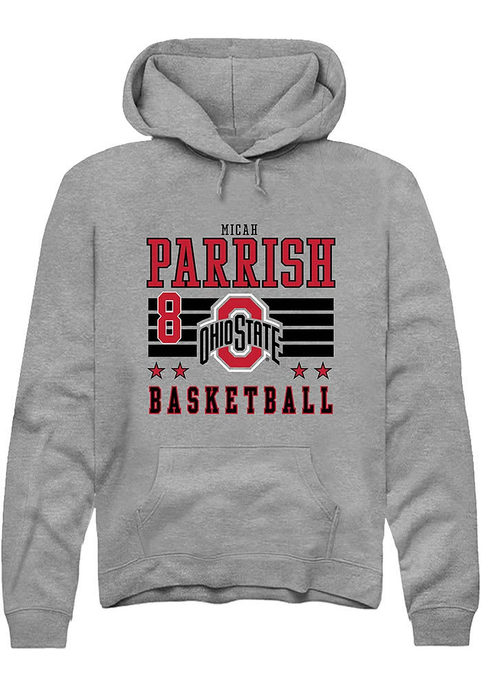 Micah Parrish Rally Ohio State Buckeyes Mens NIL Striped Long Sleeve Hoodie