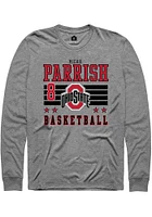 Micah Parrish  Ohio State Buckeyes Grey Rally NIL Striped Long Sleeve T Shirt