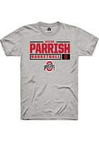 Micah Parrish  Ohio State Buckeyes Ash Rally NIL Stacked Box Short Sleeve T Shirt