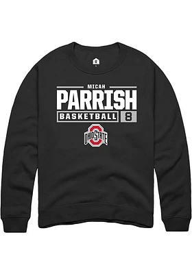 Micah Parrish Rally Ohio State Buckeyes Mens NIL Stacked Box Long Sleeve Crew Sweatshirt