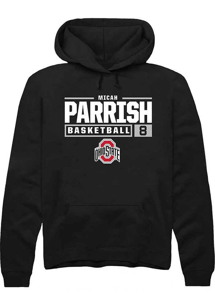 Micah Parrish Rally Ohio State Buckeyes Mens NIL Stacked Box Long Sleeve Hoodie