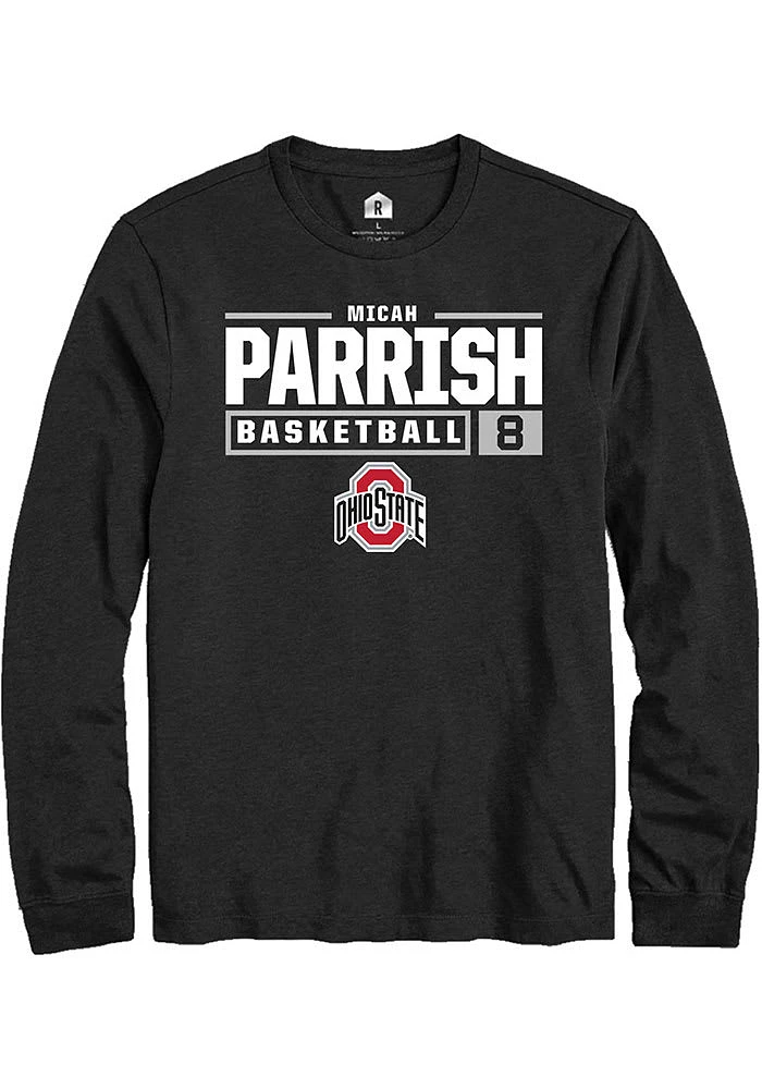 Micah Parrish  Ohio State Buckeyes Rally NIL Stacked Box Long Sleeve T Shirt