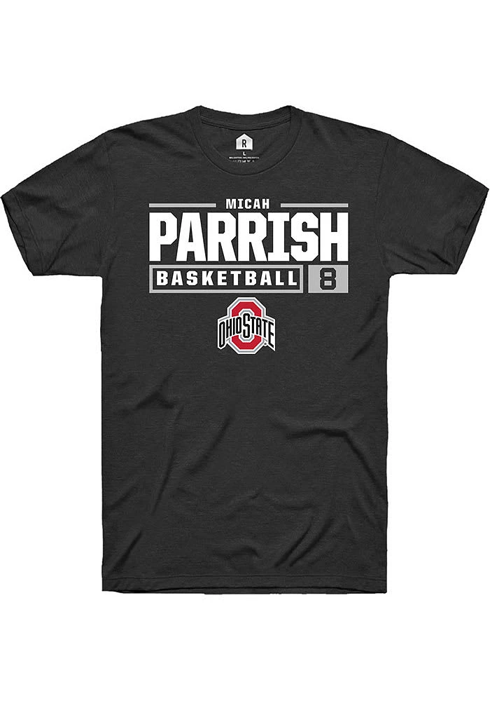 Micah Parrish Ohio State Buckeyes Rally NIL Stacked Box Short Sleeve T Shirt