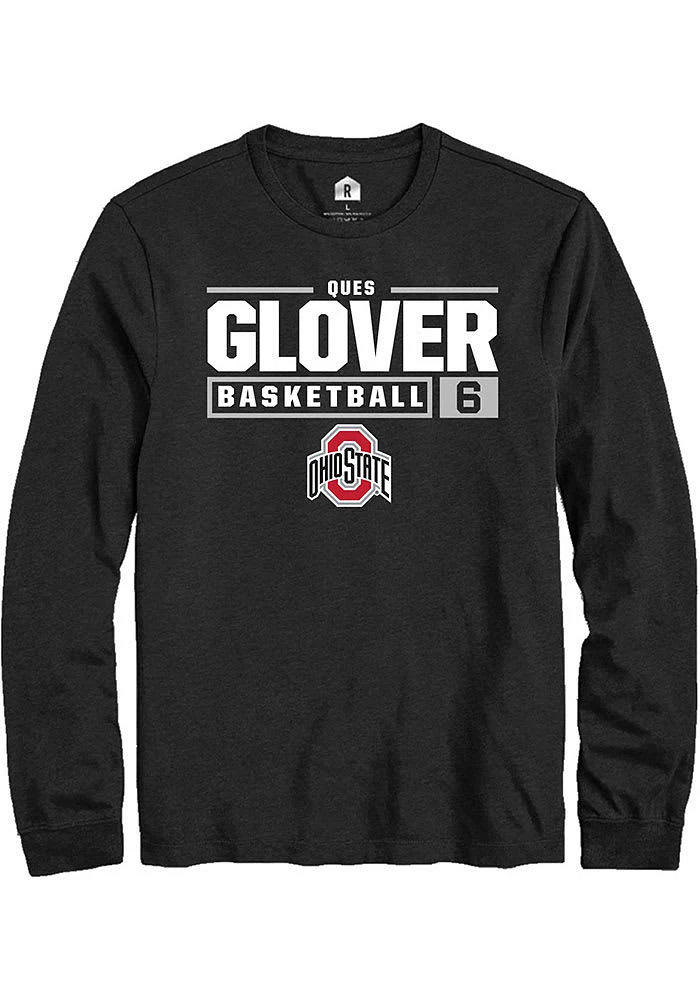 Ques Glover  Ohio State Buckeyes Rally NIL Stacked Box Long Sleeve T Shirt