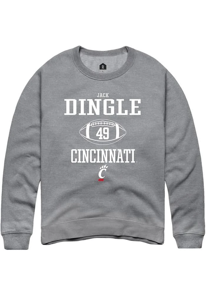 Jack Dingle  Rally Cincinnati Bearcats Mens Graphite NIL Sport Icon Long Sleeve Crew Sweatshirt