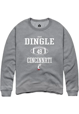 Jack Dingle  Rally Cincinnati Bearcats Mens Graphite NIL Sport Icon Long Sleeve Crew Sweatshirt