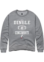 Jack Dingle  Rally Cincinnati Bearcats Mens Graphite NIL Sport Icon Long Sleeve Crew Sweatshirt