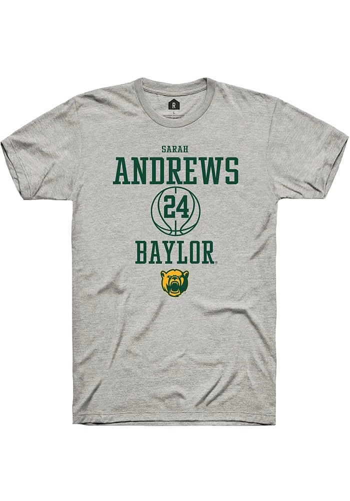 Sarah Andrews Baylor Bears Ash Rally NIL Sport Icon Short Sleeve T Shirt