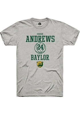 Sarah Andrews  Baylor Bears Ash Rally NIL Sport Icon Short Sleeve T Shirt