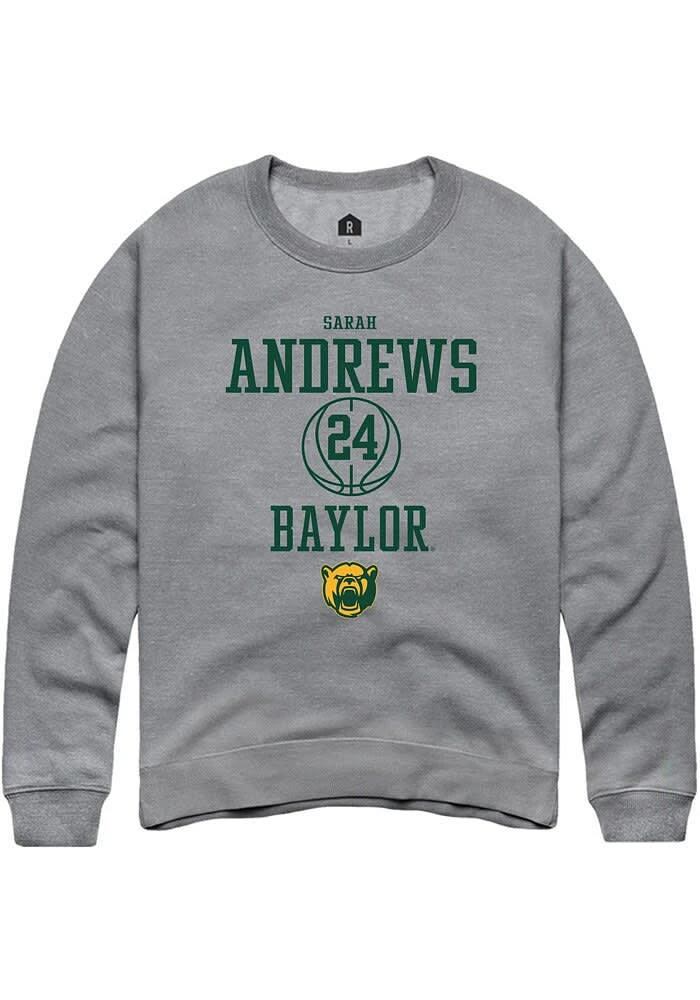 Sarah Andrews Rally Baylor Bears Mens Graphite NIL Sport Icon Long Sleeve Crew Sweatshirt