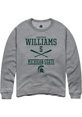 Christian Williams  Rally Michigan State Spartans Mens Graphite NIL Sport Icon Long Sleeve Crew Sw..