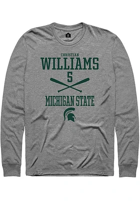 Christian Williams  Michigan State Spartans Graphite Rally NIL Sport Icon Long Sleeve T Shirt