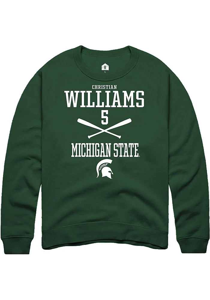 Christian Williams Rally Michigan State Spartans Mens NIL Sport Icon Long Sleeve Crew Sweat
