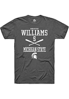Christian Williams  Michigan State Spartans Dark Grey Rally NIL Sport Icon Short Sleeve T Shirt