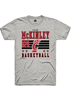 Tyler McKinley  Cincinnati Bearcats Ash Rally NIL Striped Short Sleeve T Shirt