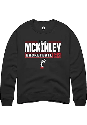 Tyler McKinley Rally Cincinnati Bearcats Mens NIL Stacked Box Long Sleeve Crew Sweatshirt