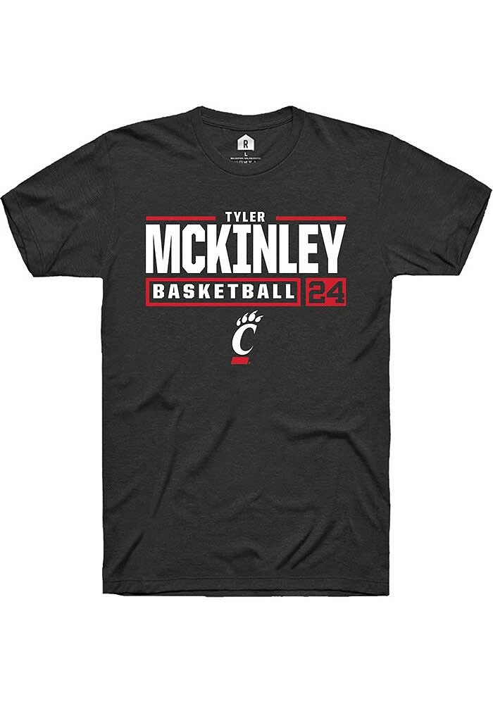 Tyler McKinley Cincinnati Bearcats Rally NIL Stacked Box Short Sleeve T Shirt