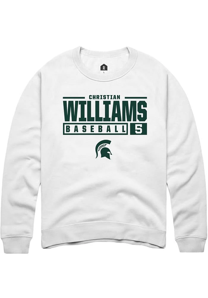 Christian Williams Rally Michigan State Spartans Mens NIL Stacked Box Long Sleeve Crew Swea