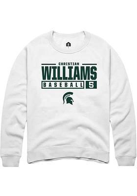 Christian Williams Rally Michigan State Spartans Mens NIL Stacked Box Long Sleeve Crew Swea