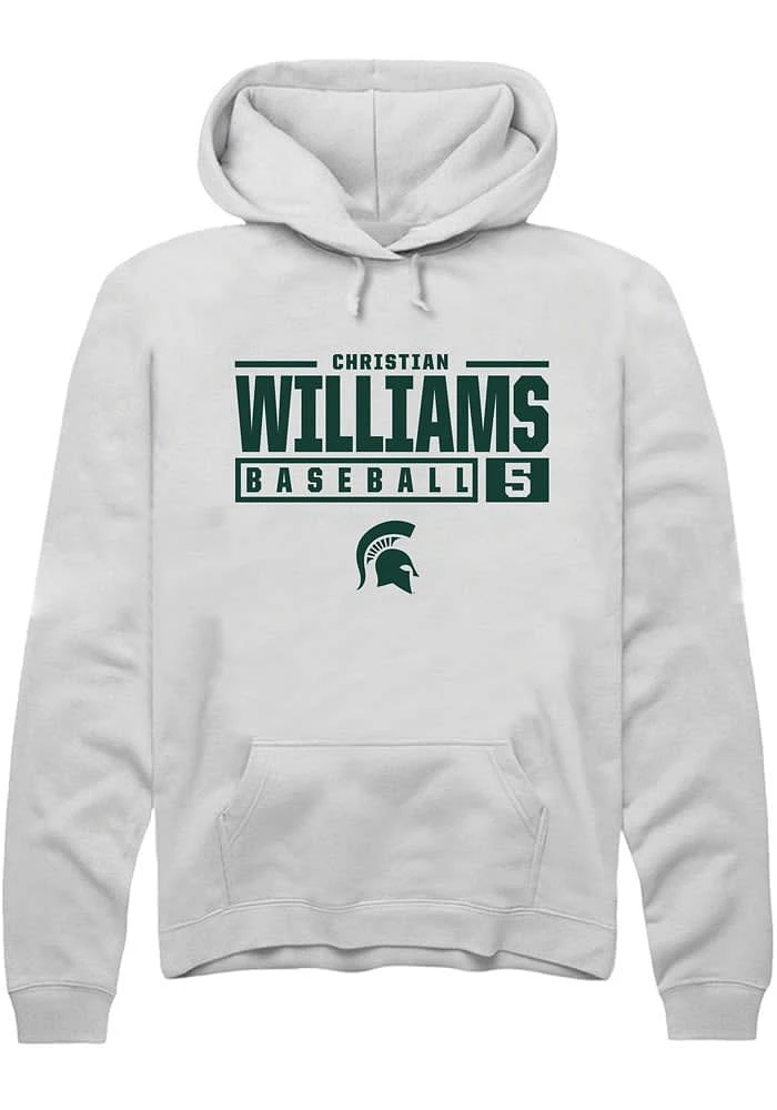 Christian Williams Rally Michigan State Spartans Mens NIL Stacked Box Long Sleeve Hoodie