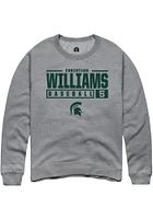 Christian Williams  Rally Michigan State Spartans Mens Graphite NIL Stacked Box Long Sleeve Crew S..