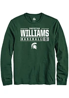 Christian Williams  Michigan State Spartans Green Rally NIL Stacked Box Long Sleeve T Shirt