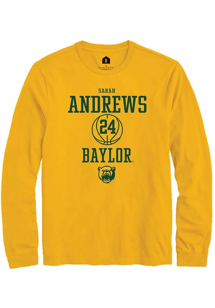 Sarah Andrews Baylor Bears Gold Rally NIL Sport Icon Long Sleeve T Shirt