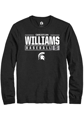 Christian Williams  Michigan State Spartans Black Rally NIL Stacked Box Long Sleeve T Shirt
