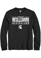 Christian Williams  Michigan State Spartans Black Rally NIL Stacked Box Long Sleeve T Shirt