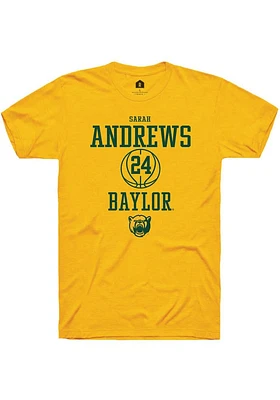 Sarah Andrews  Baylor Bears Gold Rally NIL Sport Icon Short Sleeve T Shirt