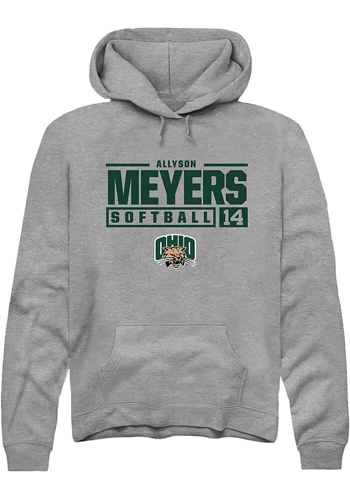 Allyson Meyers Rally Ohio Bobcats Mens Graphite NIL Stacked Box Long Sleeve Hoodie