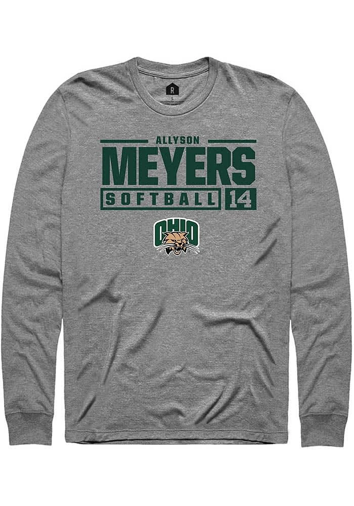 Allyson Meyers Ohio Bobcats Graphite Rally NIL Stacked Box Long Sleeve T Shirt