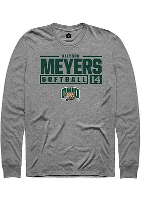 Allyson Meyers  Ohio Bobcats Graphite Rally NIL Stacked Box Long Sleeve T Shirt