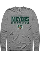 Allyson Meyers  Ohio Bobcats Graphite Rally NIL Stacked Box Long Sleeve T Shirt