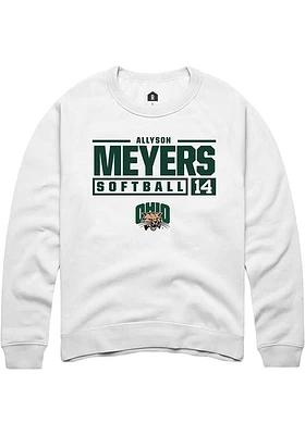 Allyson Meyers Rally Ohio Bobcats Mens NIL Stacked Box Long Sleeve Crew Sweatshirt