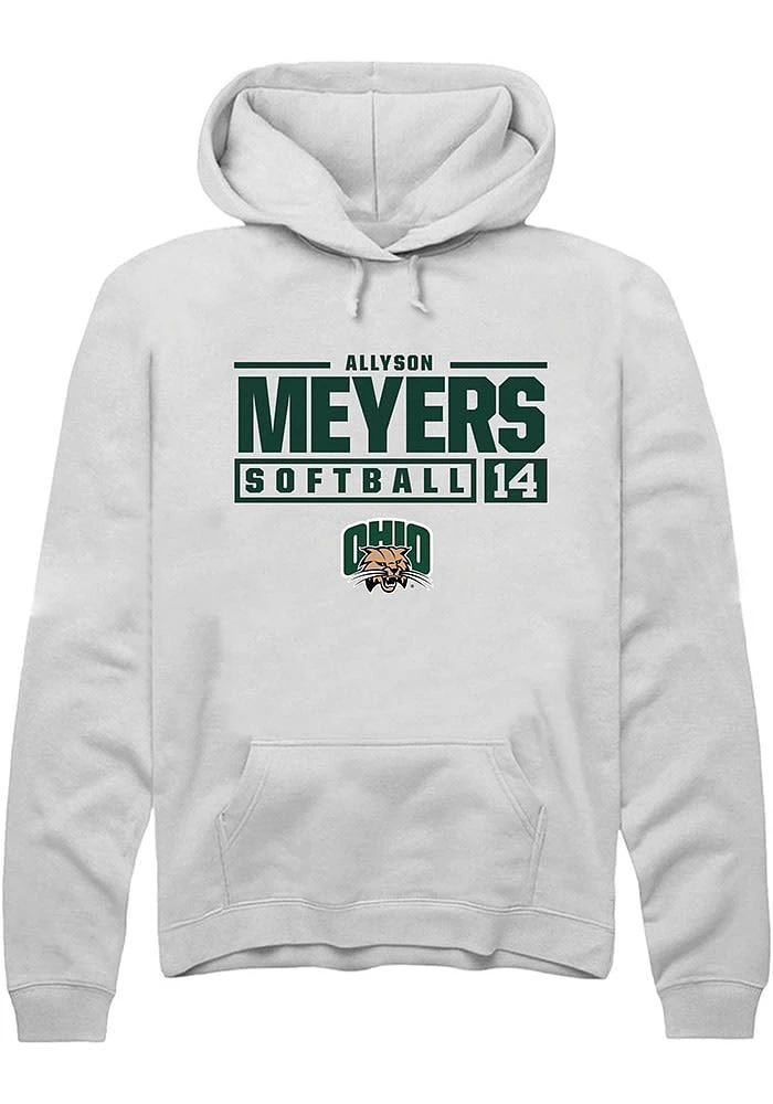 Allyson Meyers Rally Ohio Bobcats Mens NIL Stacked Box Long Sleeve Hoodie
