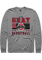 Chance Gray  Ohio State Buckeyes Grey Rally NIL Striped Long Sleeve T Shirt