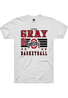 Chance Gray  Ohio State Buckeyes White Rally NIL Striped Short Sleeve T Shirt