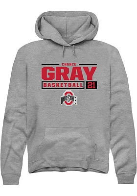 Chance Gray  Rally Ohio State Buckeyes Mens Graphite NIL Stacked Box Long Sleeve Hoodie